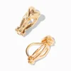 Gold-tone Heart Clip-On Stud Earrings