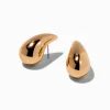 Gold-tone Large Bean 1" Drop Earrings