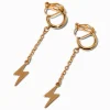 Gold-tone Lightning Linear Clip-On Drop Earrings