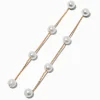 Gold-tone Linear Pearl Drop Earrings