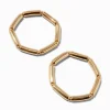 Gold-tone Macaroni Tube Stretch Bracelets - 2 Pack