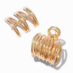 Gold-tone Metal Ponytail Holders - 2 Pack