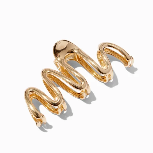 Gold-tone Metal Squiggle Hair Claw