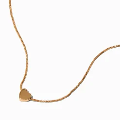 Gold-tone Mini Heart Slider Pendant Necklace