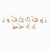 Gold-tone Mixed Heart Earring Stackables Set - 6 Pack