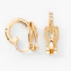 Gold-tone 10mm Crystal Clip-On Earrings