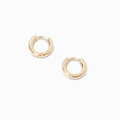 Gold-tone 10mm Huggie Hoop Earrings