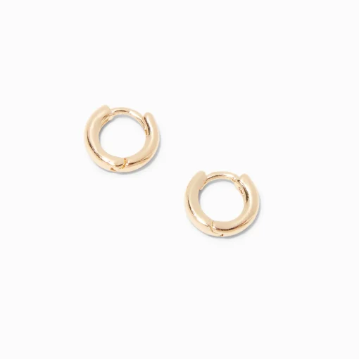 Gold-tone 10mm Huggie Hoop Earrings