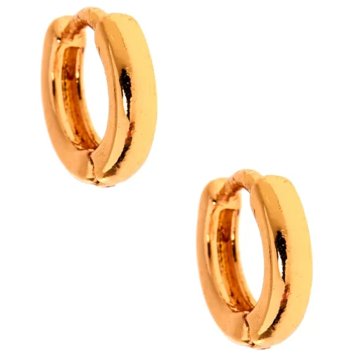 Gold-tone 10mm Huggie Hoop Earrings