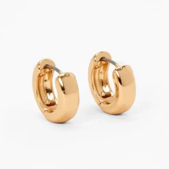 Gold-tone 15mm Huggie Hoop Earrings