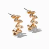 Gold-tone 10mm Leaf Hoop Earrings
