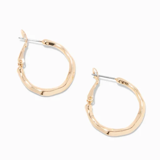 Gold-tone 25mm Molten Hoop Earrings