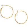 Gold-tone 30mm Textured Hoop Earrings