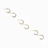 Gold-tone 12mm Textured Huggie Hoop Earrings - 6 Pack