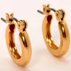 Gold-tone 10mm Tube Hoop Earrings