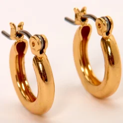 Gold-tone 10mm Tube Hoop Earrings
