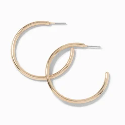 Gold-tone 20mm Tubular Hoop Earrings
