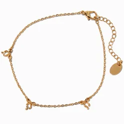 Gold-tone Multi Bow Chain Anklet