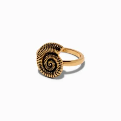 Gold-tone Nautilus Shell Ring
