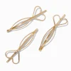 Gold-tone Open Heart Hair Pins - 3 Pack