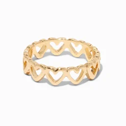 Gold-tone Open Heart Ring