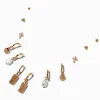 Gold-tone Pearl Tarot Card Earring Stackables Set - 6 Pack