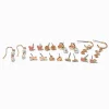 Gold-tone Pretty Rose Drops & Studs Earrings Set - 9 Pack