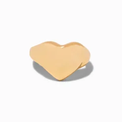 Gold-tone Puffy Heart Ear Cuff