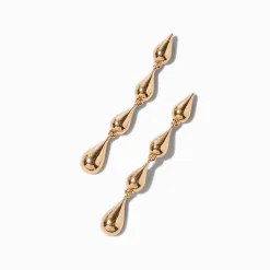 Gold-tone Raindrop Linear Drop Earrings