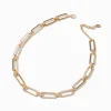 Gold-tone Rectangular Link Chain Necklace