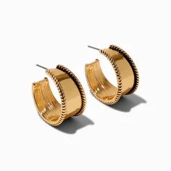 Gold-tone Rope Hoop Earrings