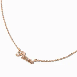 Gold-tone Script Zodiac Pendant Necklace - Pisces
