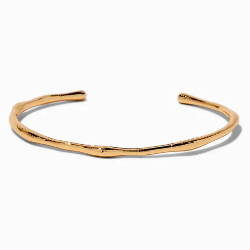 Gold-tone Simple Textured Cuff Bracelet