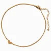 Gold-tone Single Heart Chain Anklet