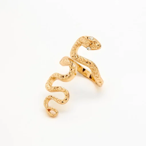 Gold-tone Snake Statement Ring