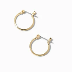 Gold-tone Squared 15mm Hoop Earrings
