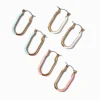 Gold-tone Squoval Hoop Colored Enamel Earring Stackables Set - 3 Pack