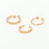 Gold-tone Stainless Steel Braided Hoop Faux Nose Rings - 3 Pack
