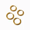 Gold-tone Stainless Steel Hoop Earrings - 2 Pack