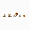 Gold-tone Stainless Steel Cubic Zirconia Butterfly Changeable 18G Tragus Flat Back Earrings - 5 Pack
