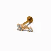 Gold-tone Stainless Steel Cubic Zirconia Dangling Flower Threadless Helix Earring