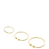 Gold-tone Stainless Steel Graduated Faux Nose Rings - 3 Pack