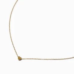 Gold-tone Stainless Steel Heart Pendant Necklace