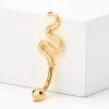 Gold-tone Stainless Steel Slithering Snake 14G Belly Bar