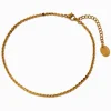 Gold-tone Stainless Steel Chunky Rope Chain Anklet