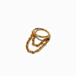 Gold-tone Stainless Steel Chain 18G Cartilage Hoop Earring