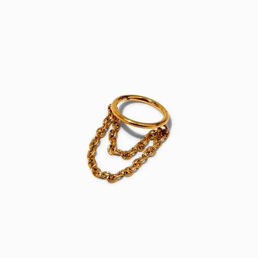 Gold-tone Stainless Steel Chain 18G Cartilage Hoop Earring