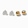Gold-tone Stainless Steel Cubic Zirconia Belly Bar Replacement Balls - 4 Pack