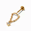 Gold-tone Stainless Steel Crystal Dangle 16G Threadless Helix Earring