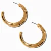 Gold-tone Star Stamped 50mm Hoop Earrings